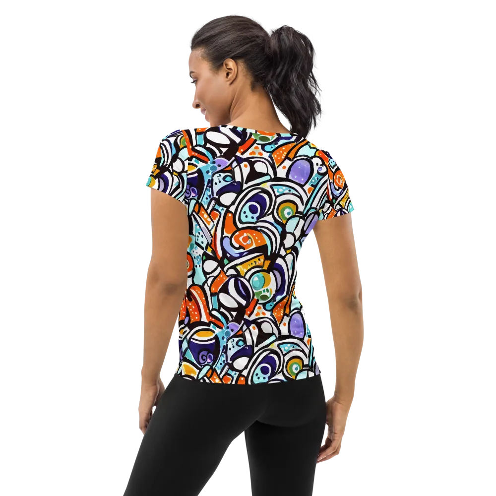 Color Crash on Women's Athletic T-Shirt — Back