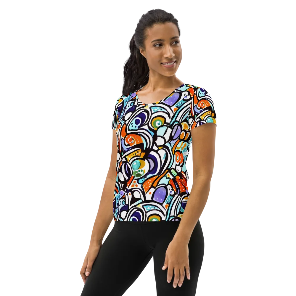 Color Crash on Women's Athletic T-Shirt — Left