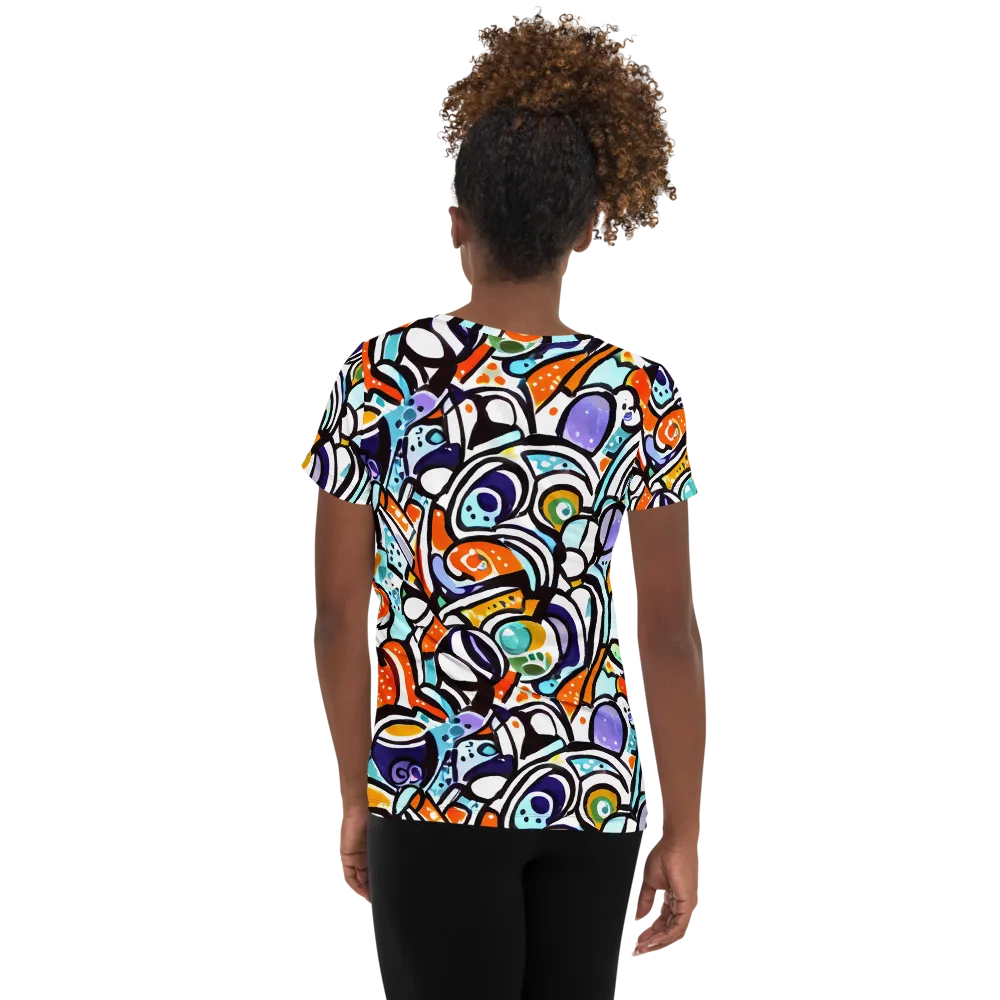 Color Crash on Women's Athletic T-Shirt — Back