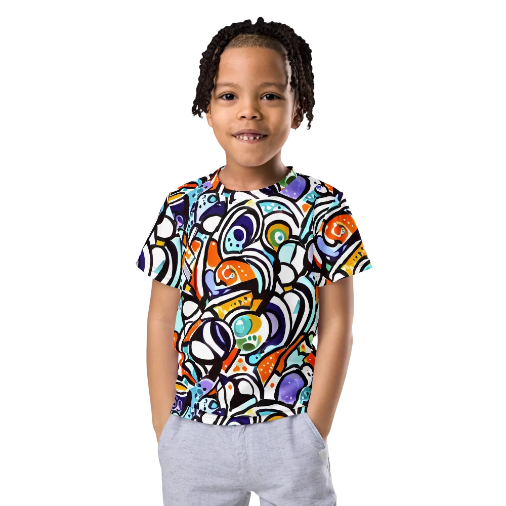 Color Crash on Kids Crew Neck T-Shirt — Front