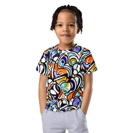 Color Crash on a Kids Crew Neck T-Shirt