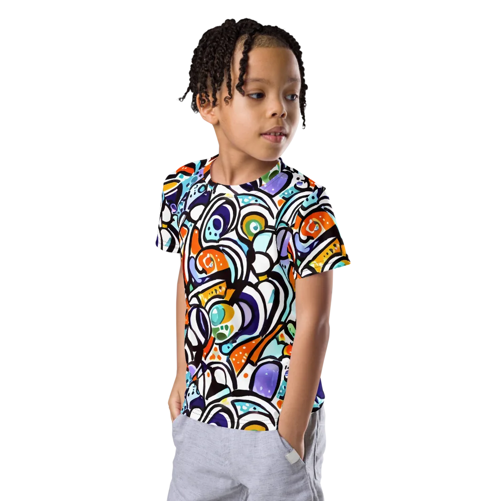 Color Crash on Kids Crew Neck T-Shirt — Left Front