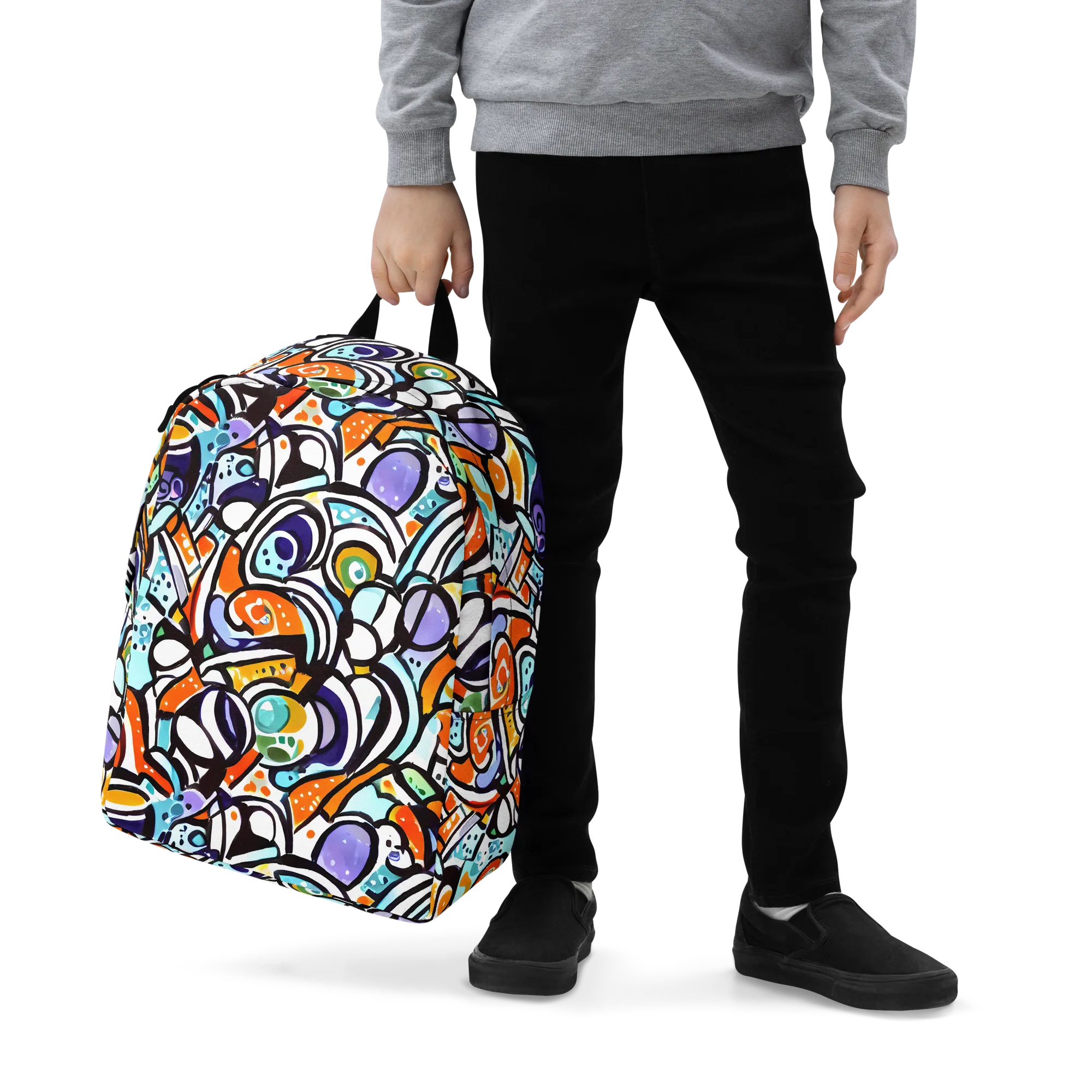 Color Crash on Minimalist Backpack — Zoomed-in