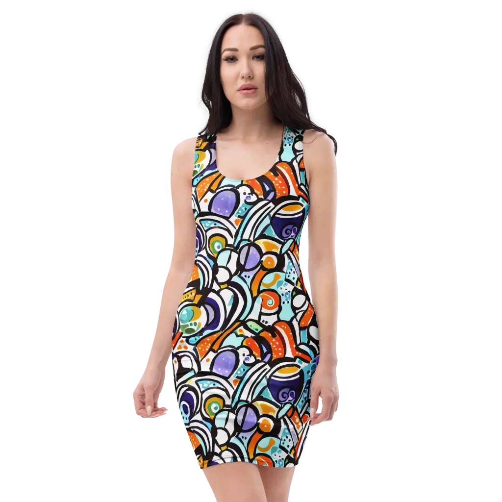 Color Crash on Bodycon Dress — Front