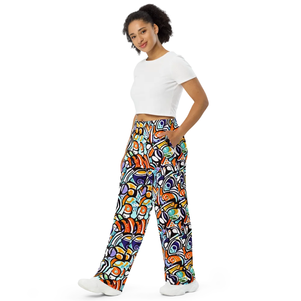 Color Crash on Wide-Leg Pants — Left Front