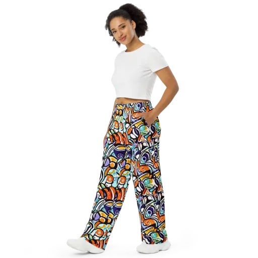 Color Crash on a Wide-Leg Pants