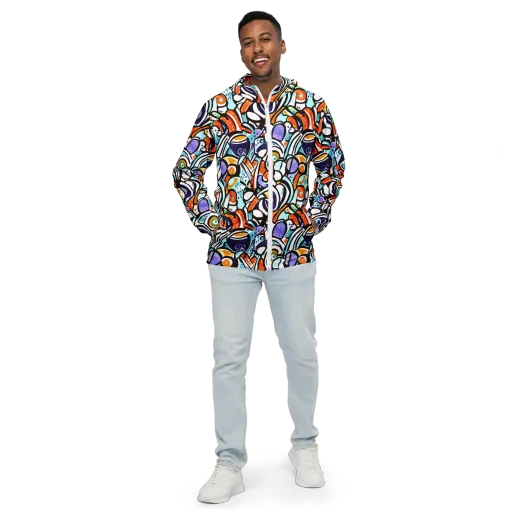 Color Crash on a Men's Windbreaker