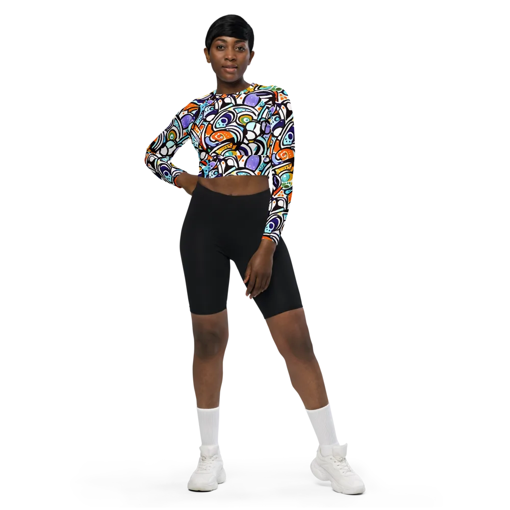 Color Crash on Long Sleeve Crop Top — Front