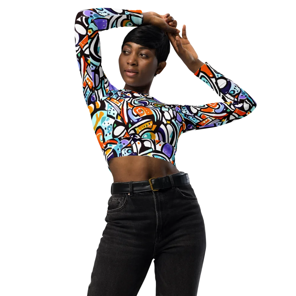 Color Crash on Long Sleeve Crop Top — Front