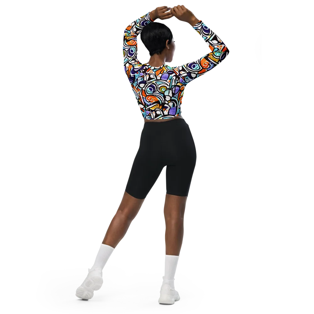 Color Crash on Long Sleeve Crop Top — Back
