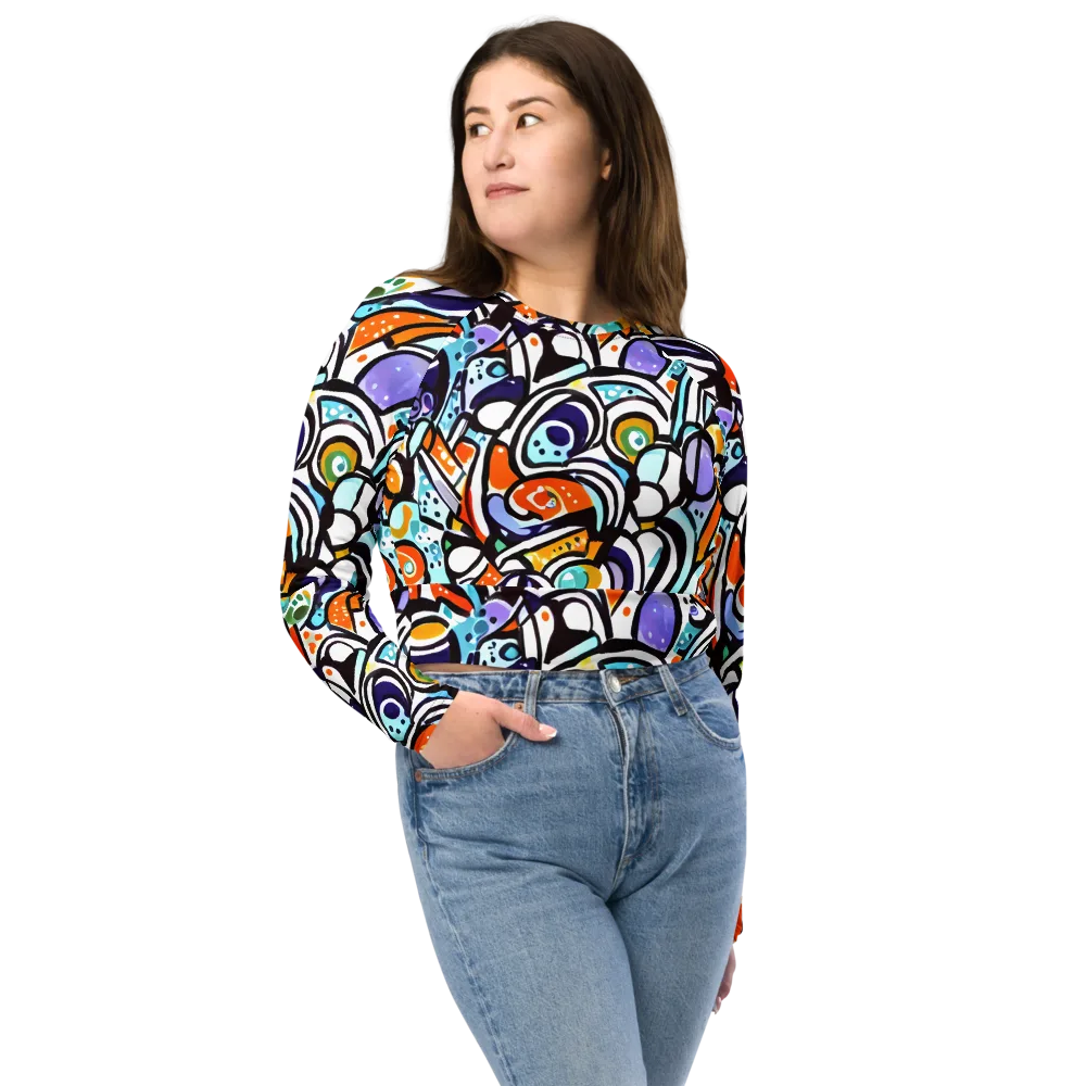 Color Crash on Long Sleeve Crop Top — Front