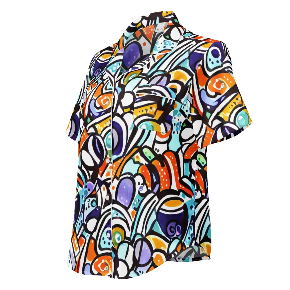 Color Crash on Women's Short Sleeve Pajama Top — Left Front