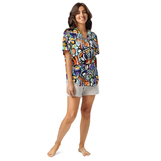 Color Crash on a Women's Short Sleeve Pajama Top
