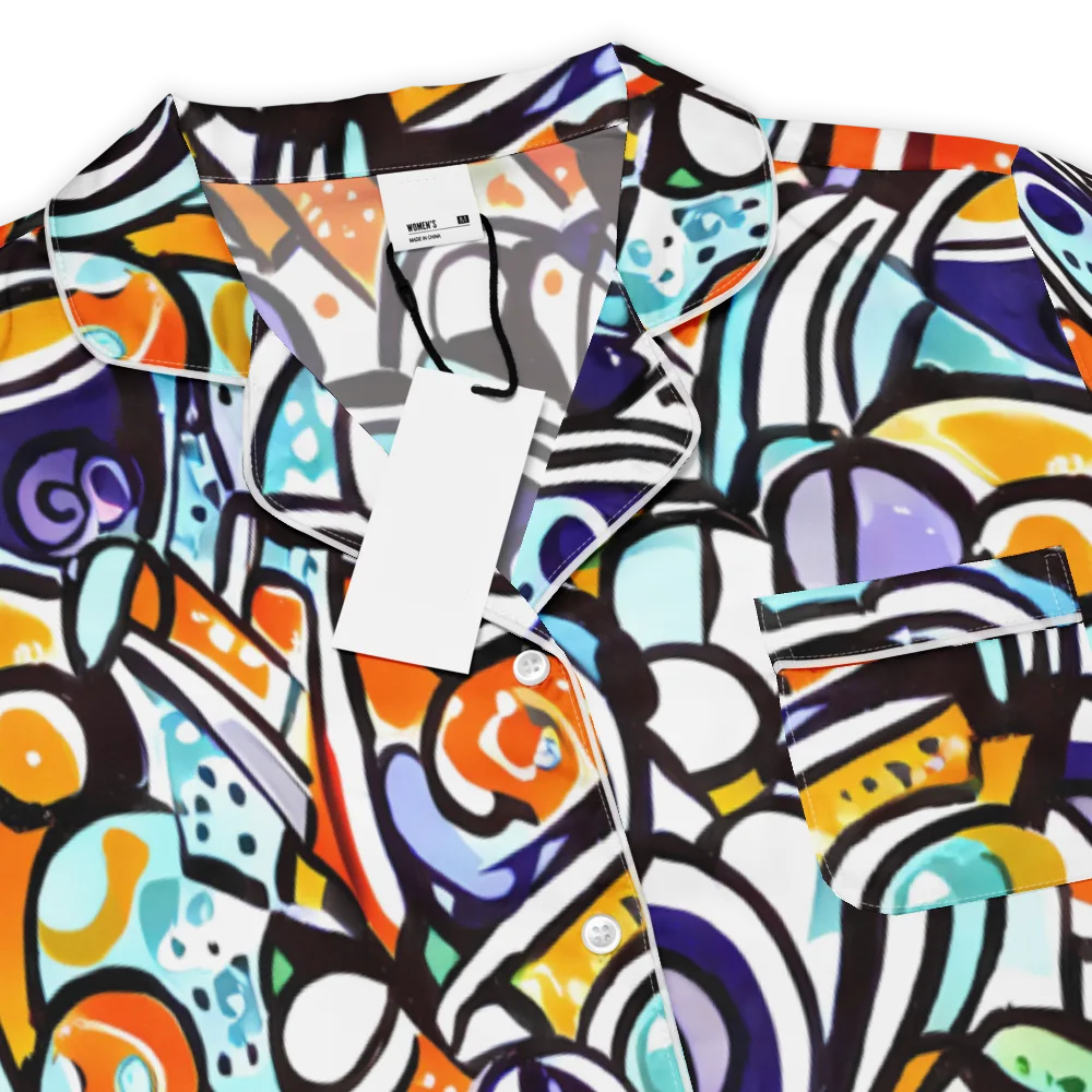 Color Crash on Women's Short Sleeve Pajama Top — Product details