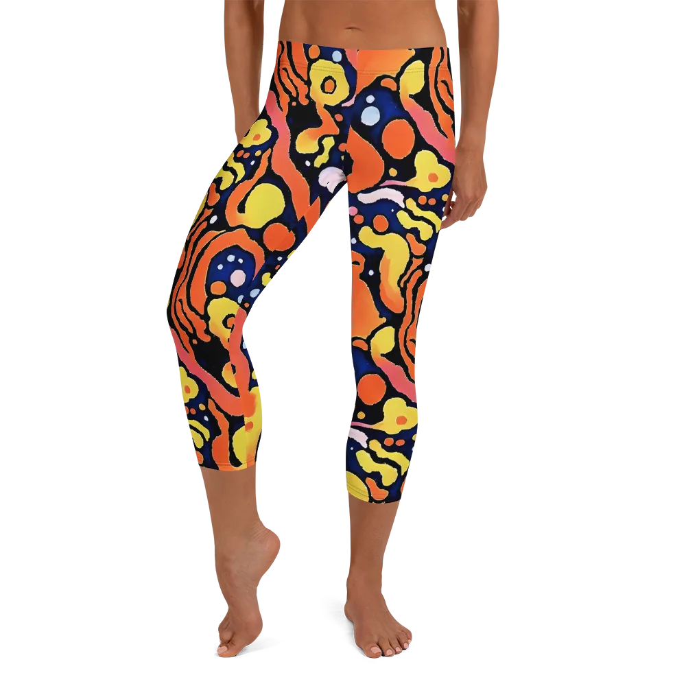 Molten Playground on Capri Leggings — Front