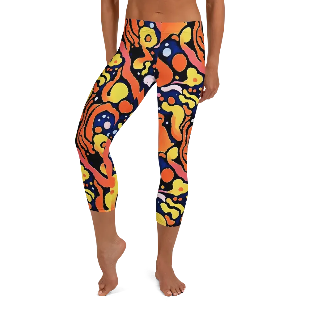 Molten Playground on Capri Leggings — Front