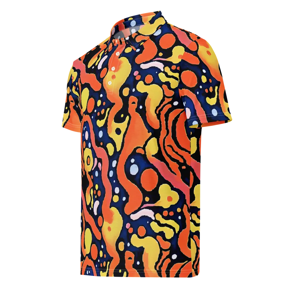 Molten Playground on Men's Slim Fit Polo Shirt — Left Front