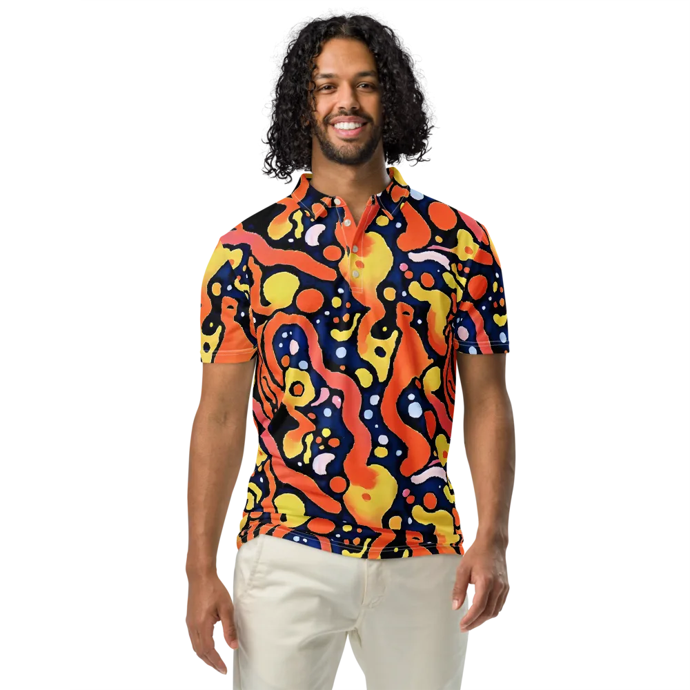 Molten Playground on Men's Slim Fit Polo Shirt — Front