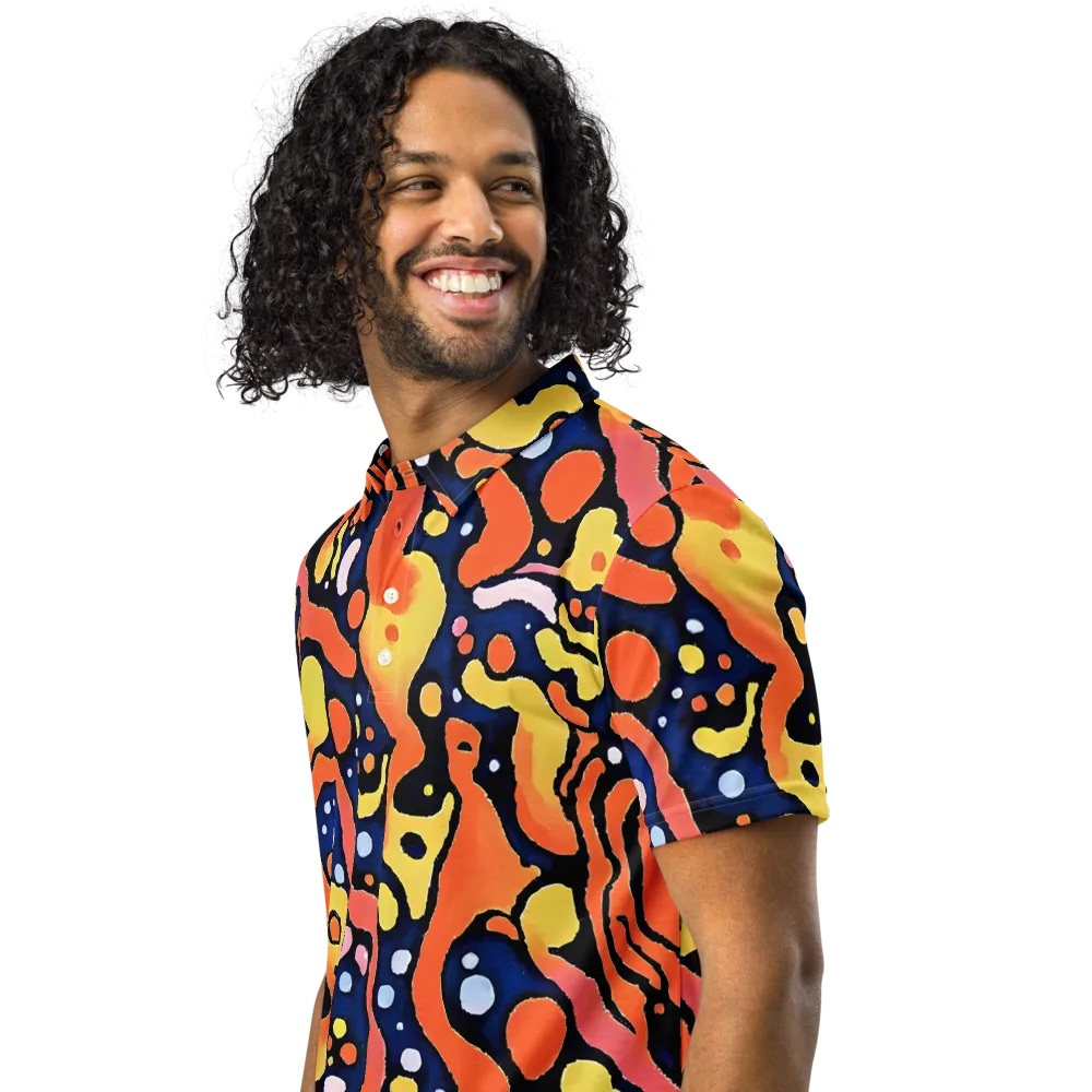 Molten Playground on Men's Slim Fit Polo Shirt — Left Front