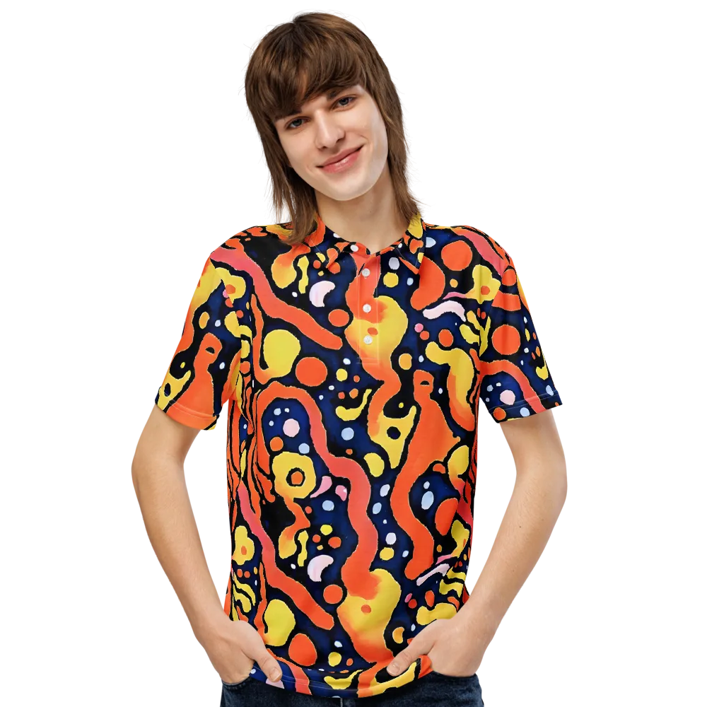 Molten Playground on Men's Slim Fit Polo Shirt — Front