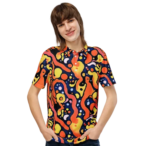 Molten Playground on a Men's Slim Fit Polo Shirt