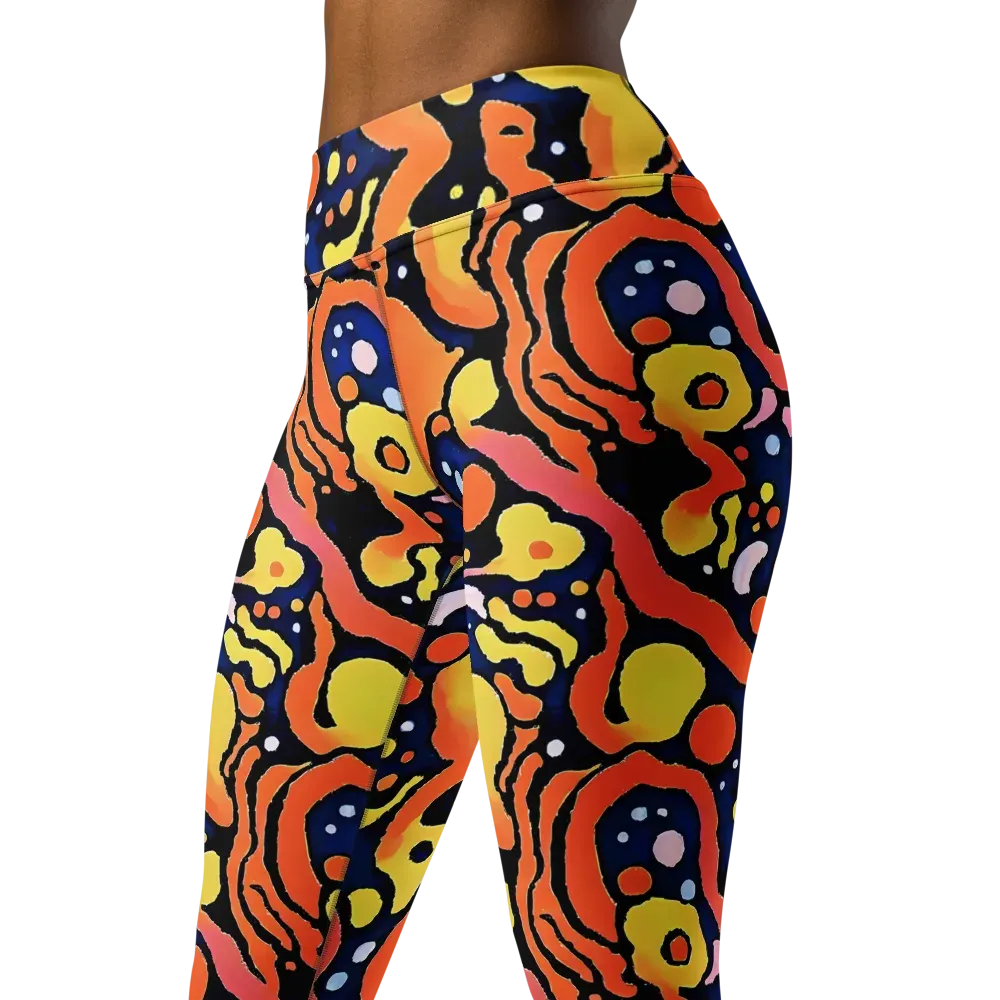 Molten Playground on Yoga Leggings — Left Front