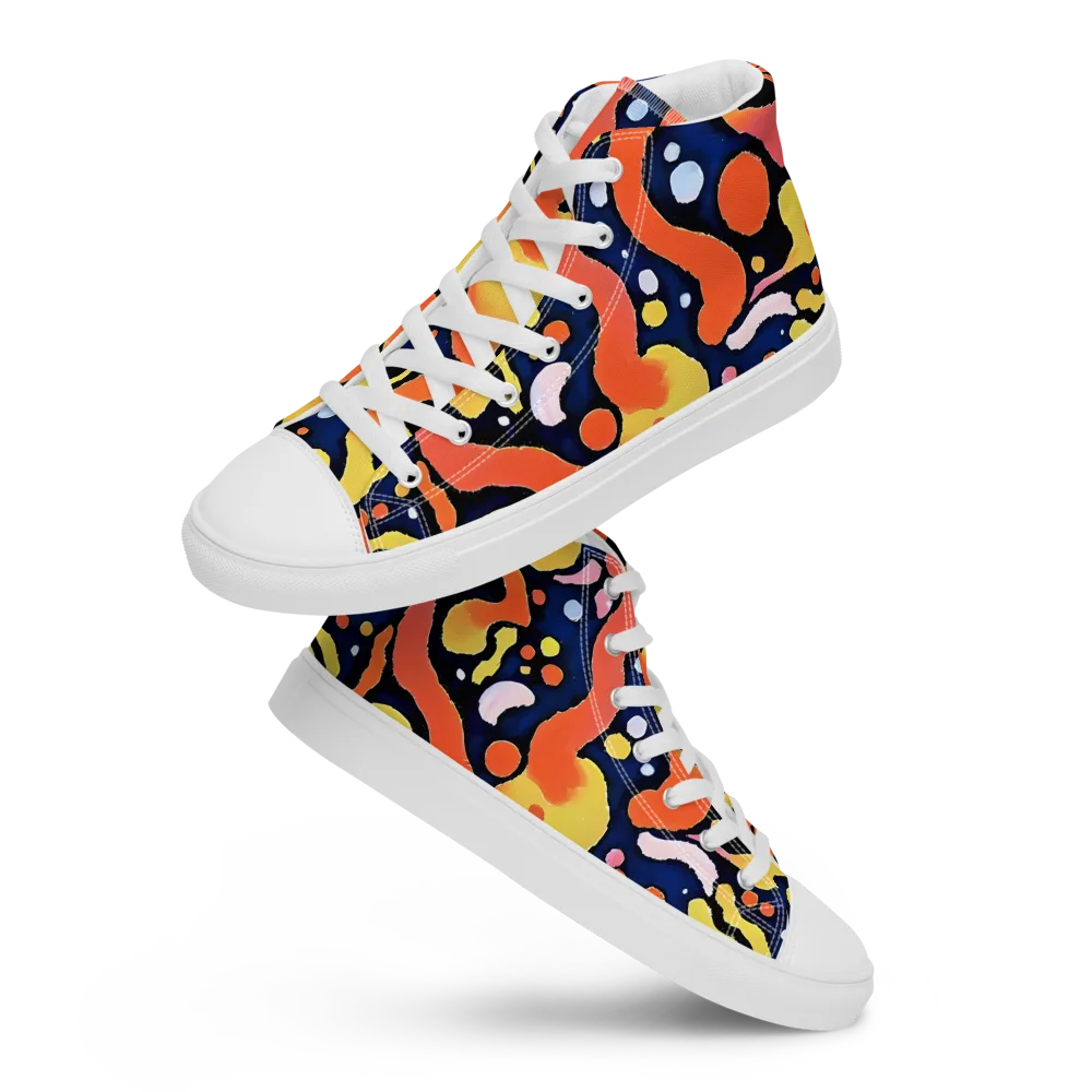 Molten Playground on Women's High Top Canvas Shoes — Front