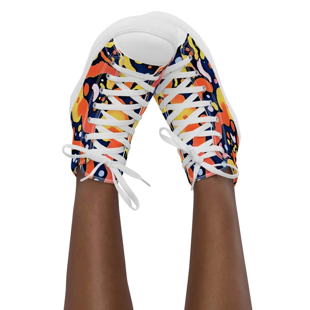 Molten Playground on Women's High Top Canvas Shoes — Front