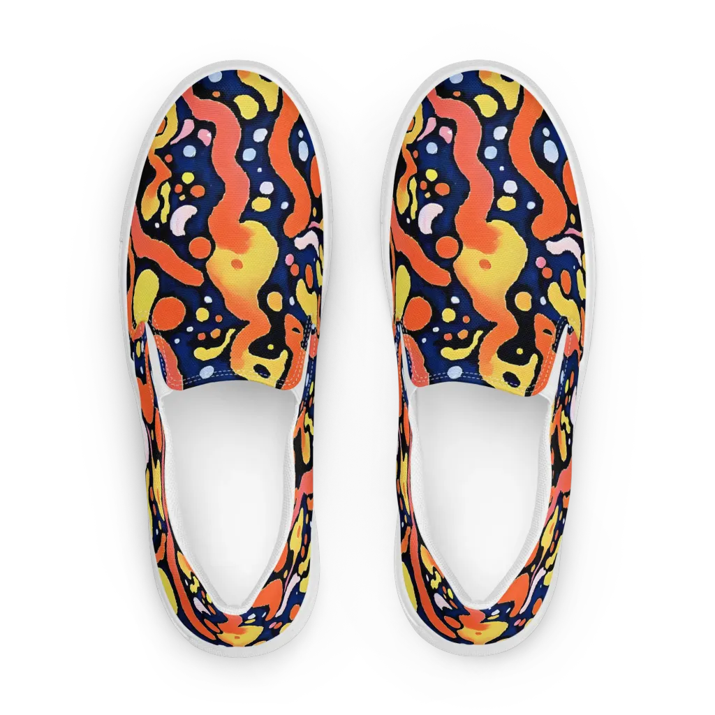 Molten Playground on Men's Slip-On Canvas Shoes — Front
