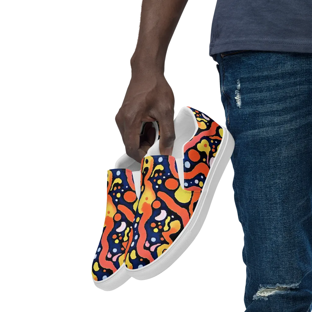 Molten Playground on Men's Slip-On Canvas Shoes — Left Front