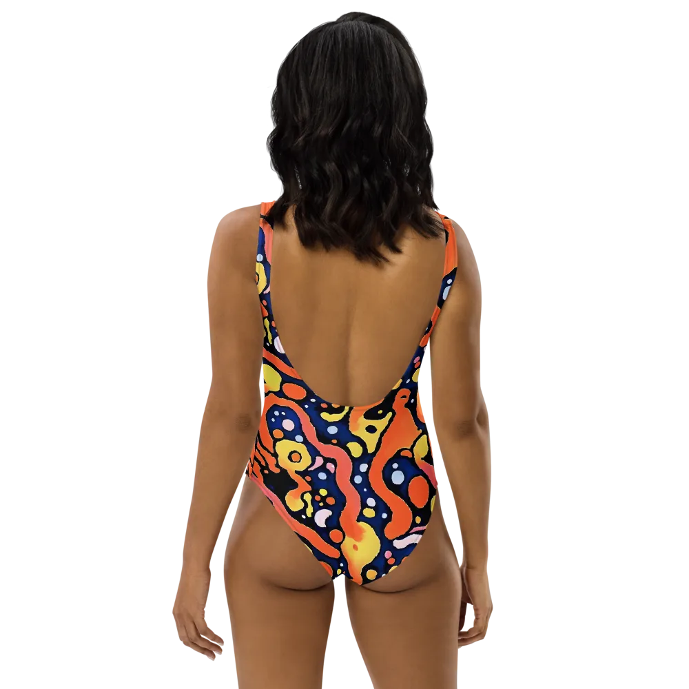 Molten Playground on One-Piece Swimsuit — Back