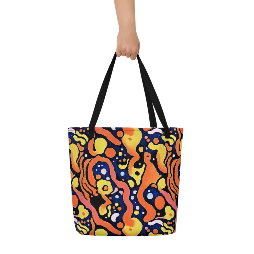 Molten Playground on a Large Tote Bag W/ Pocket