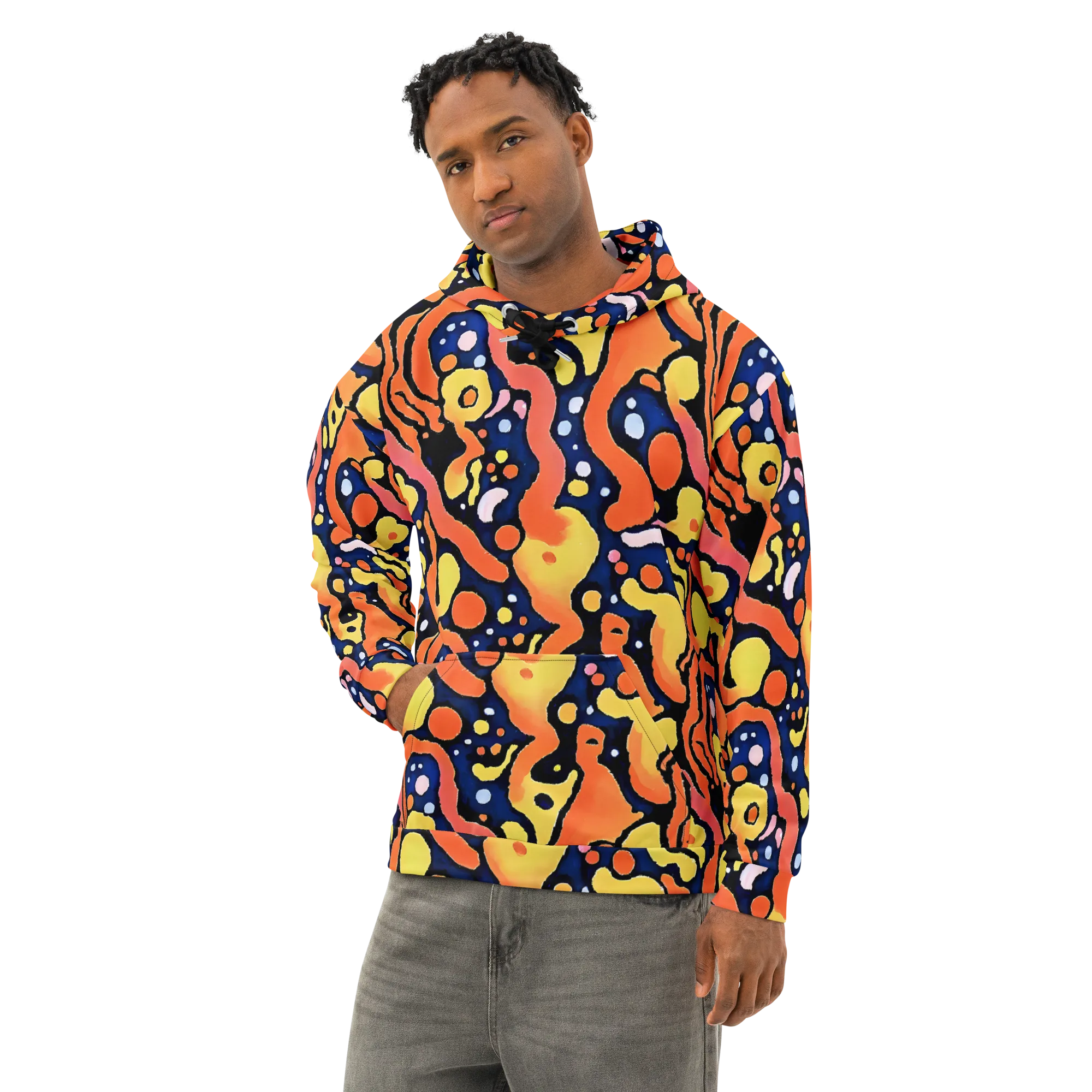 Molten Playground on Cotton Hoodie — Left Front