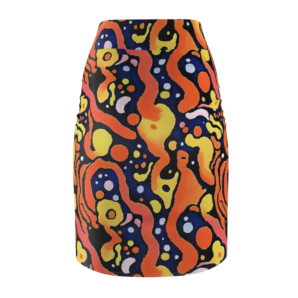 Molten Playground on Pencil Skirt — Back