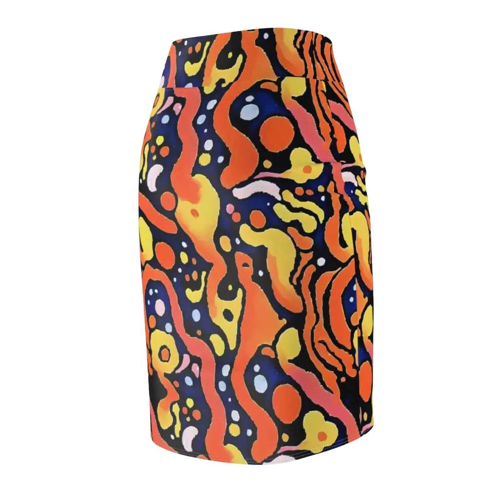 Molten Playground on Pencil Skirt — Back Side