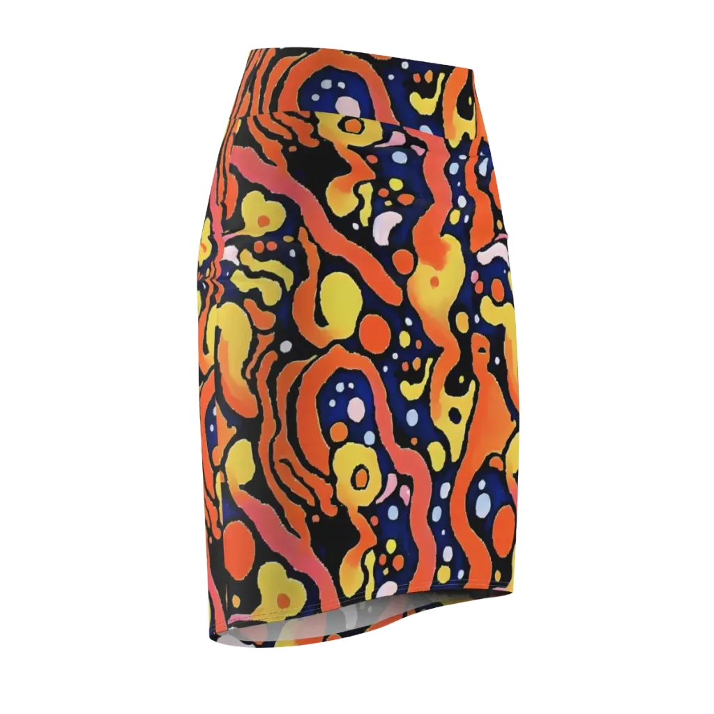 Molten Playground on Pencil Skirt — Front Side