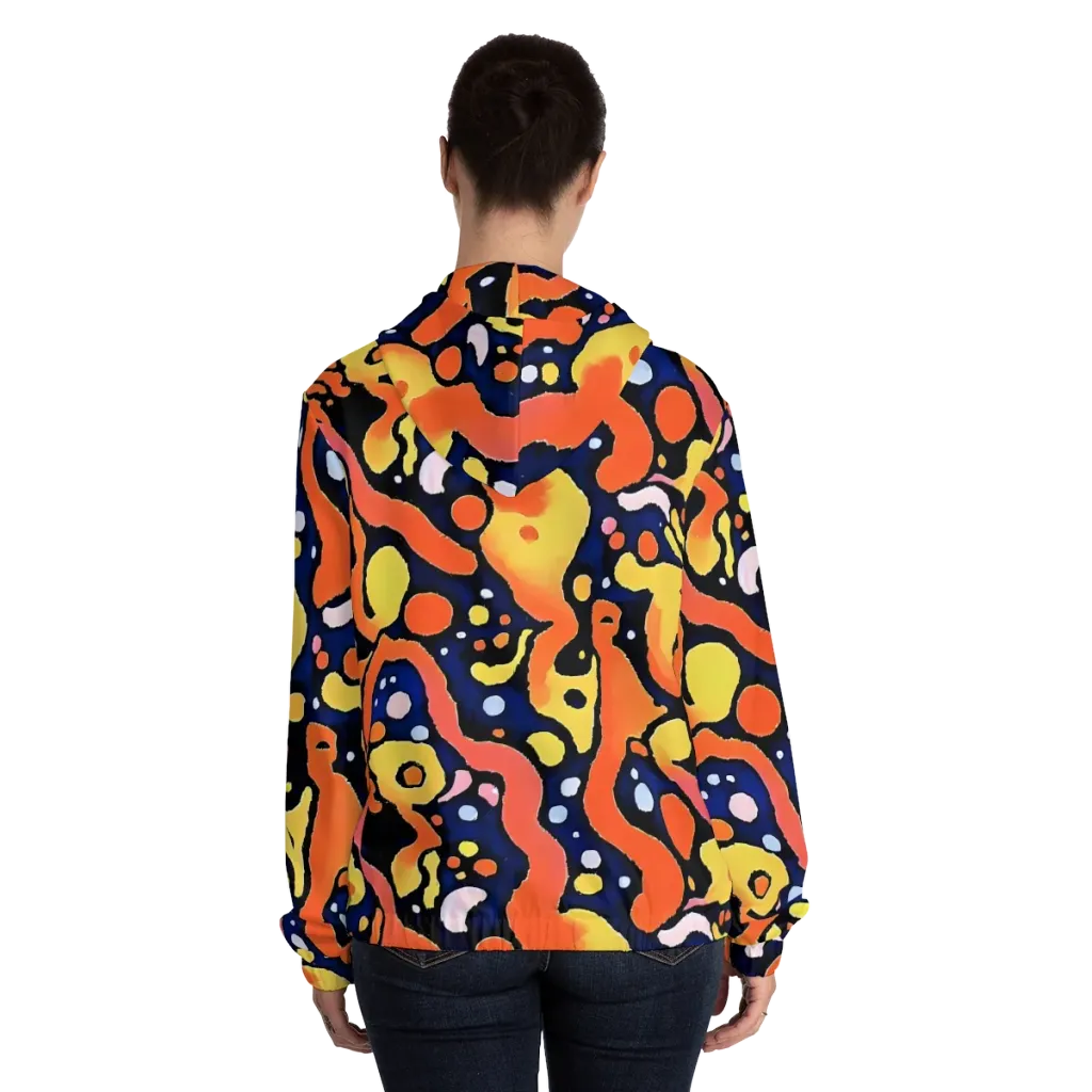 Molten Playground on Women's Full-Zip Hoodie — Back On Person