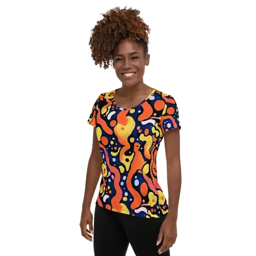 Molten Playground on a Women's Athletic T-Shirt