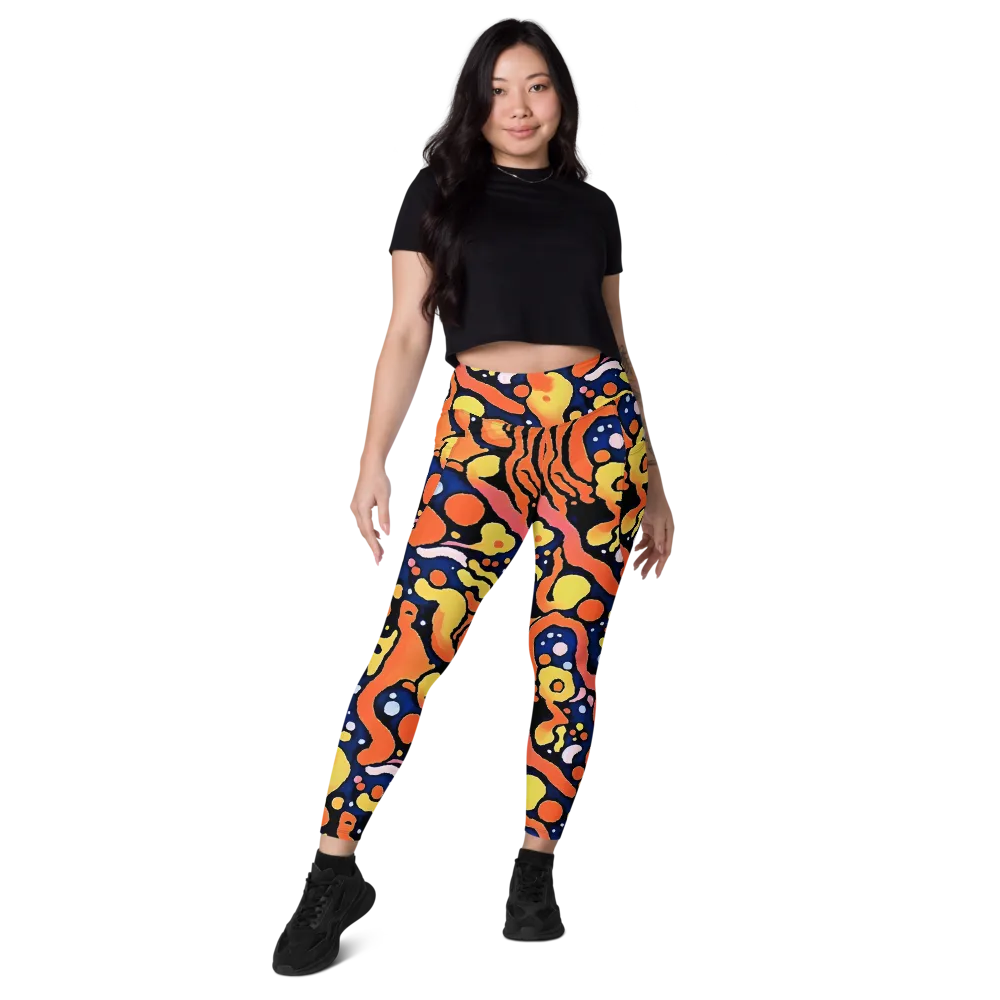 Molten Playground on Leggings with Pockets — Front