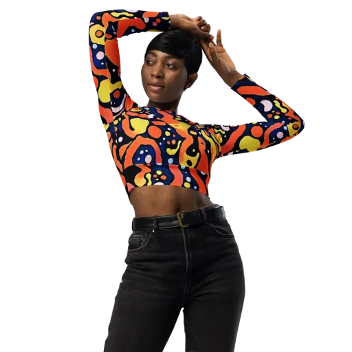Molten Playground on a Long Sleeve Crop Top