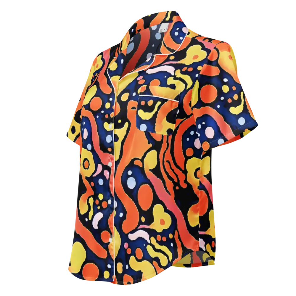 Molten Playground on Women's Short Sleeve Pajama Top — Left Front