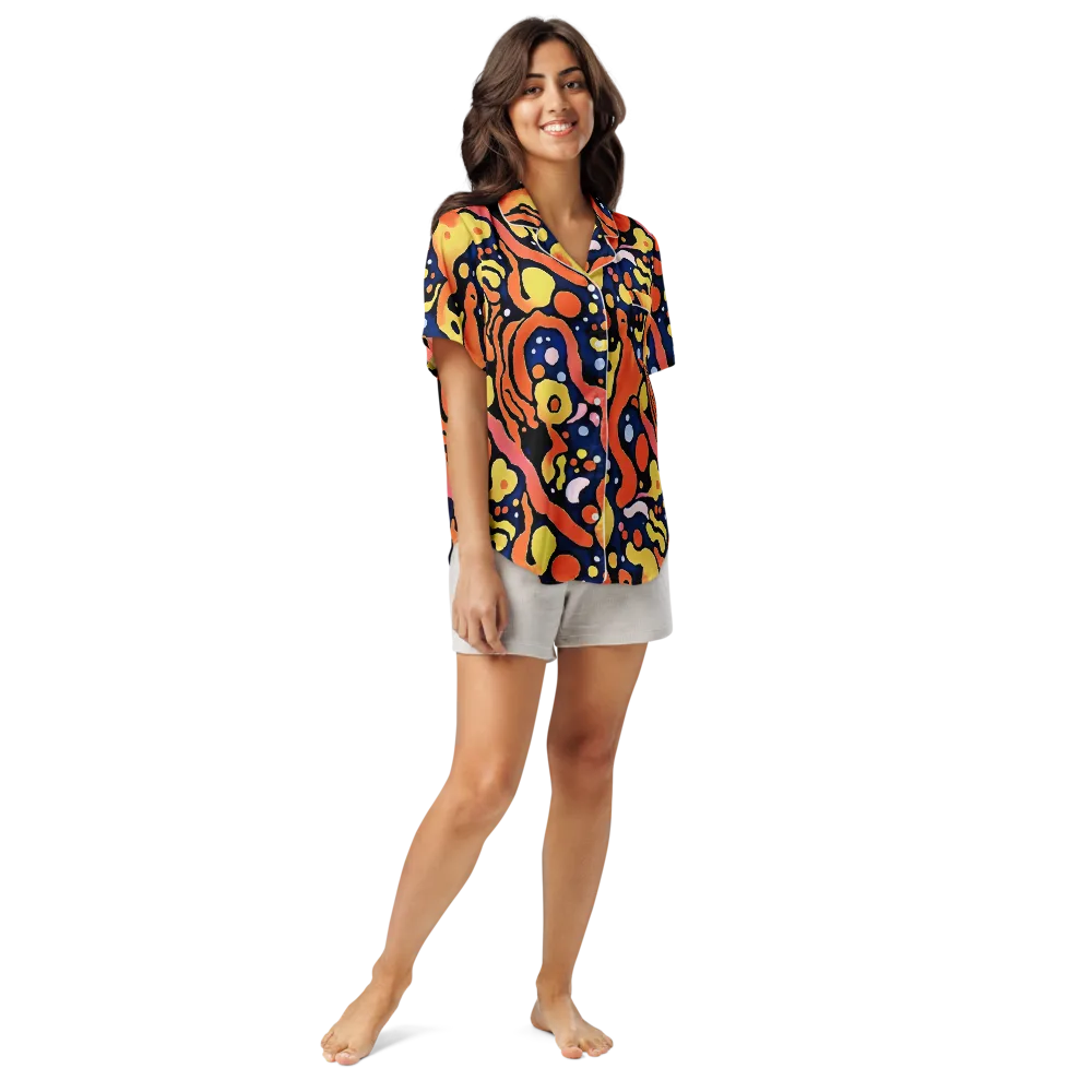 Molten Playground on Women's Short Sleeve Pajama Top — Front