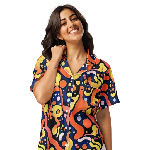 Molten Playground on a Women's Short Sleeve Pajama Top