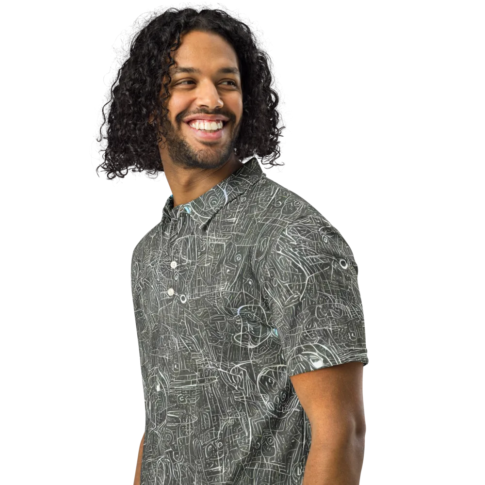 Obsidian Menagerie on Men's Slim Fit Polo Shirt — Left Front