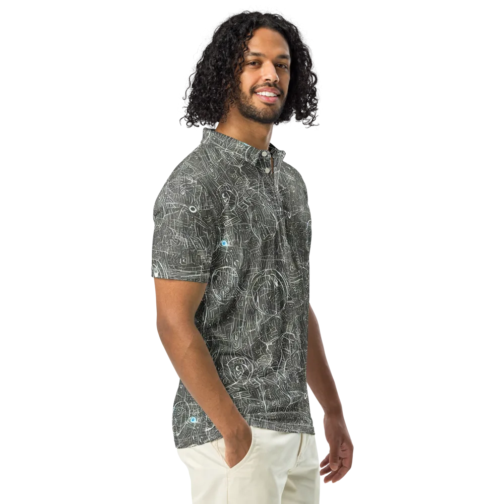 Obsidian Menagerie on Men's Slim Fit Polo Shirt — Right Front