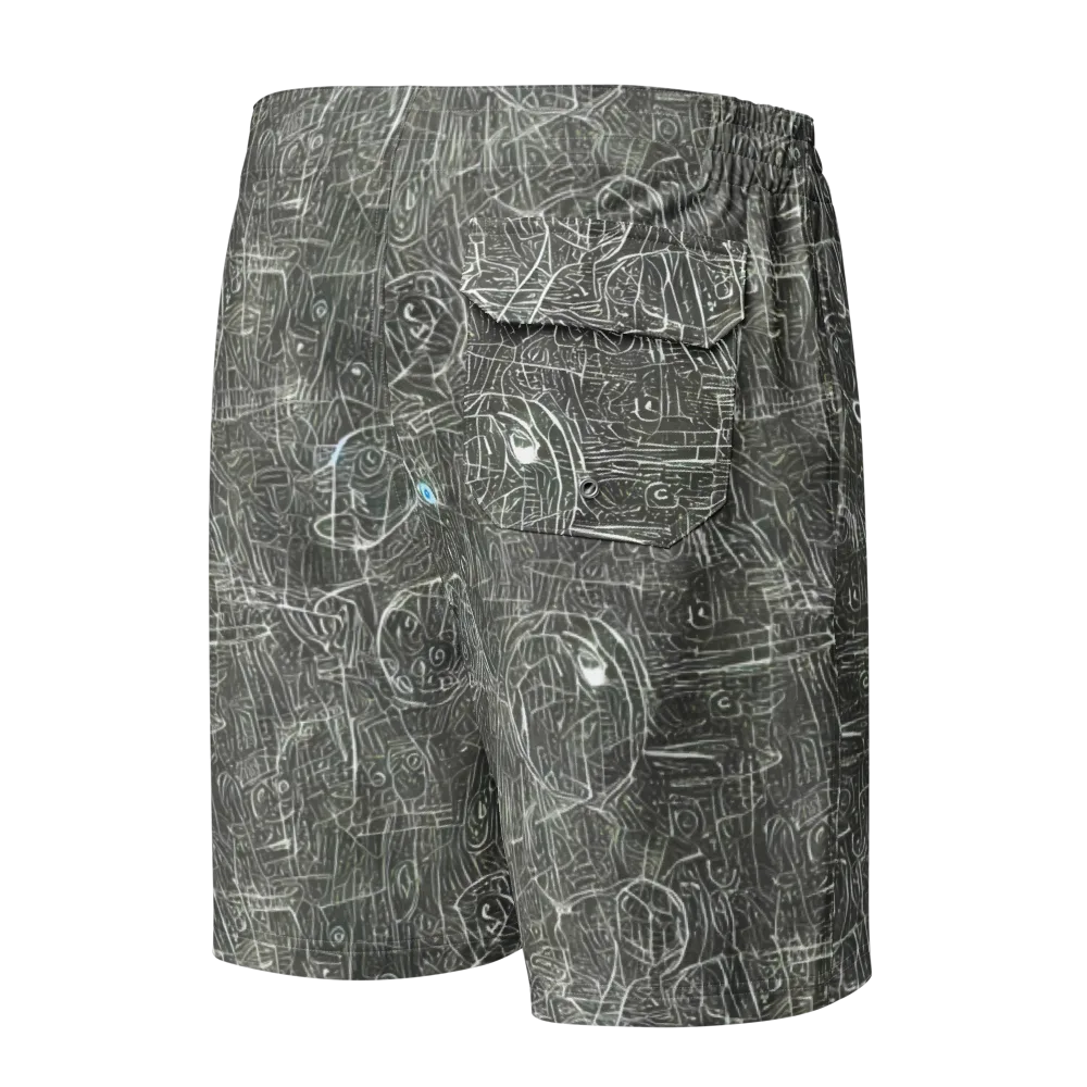 Obsidian Menagerie on Men's Board Shorts — Back