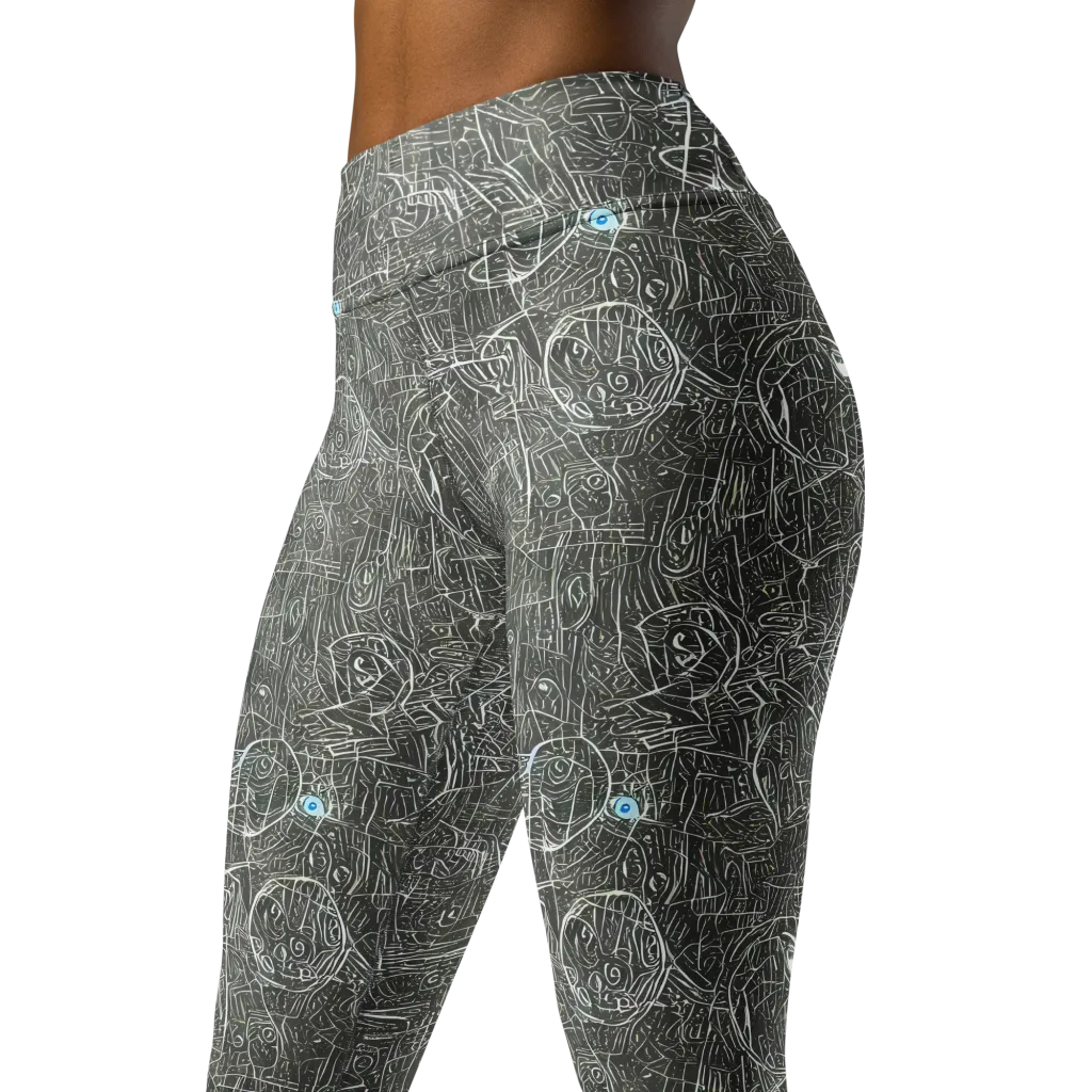 Obsidian Menagerie on Yoga Leggings — Left Front