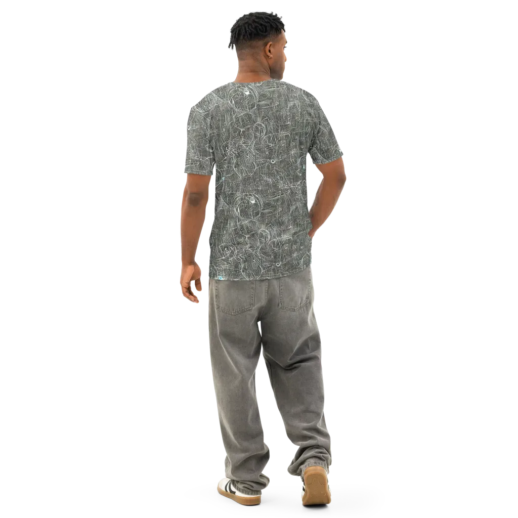 Obsidian Menagerie on Men's Cotton Crew Neck T-Shirt — Back