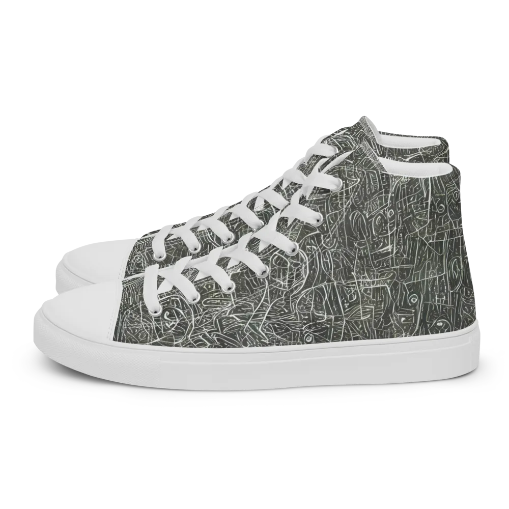 Obsidian Menagerie on Men's High Top Canvas Shoes — Left