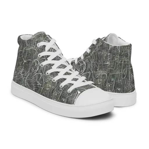 Obsidian Menagerie on a Men's High Top Canvas Shoes